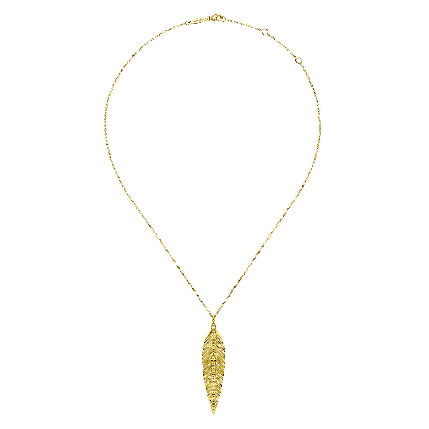 14K Yellow Leaf Necklace 17.5 inch