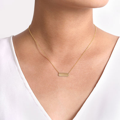 14K Yellow Gold ID Pendant Necklace