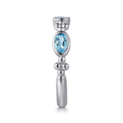 Sterling Silver Blue Topaz Stackable Ring