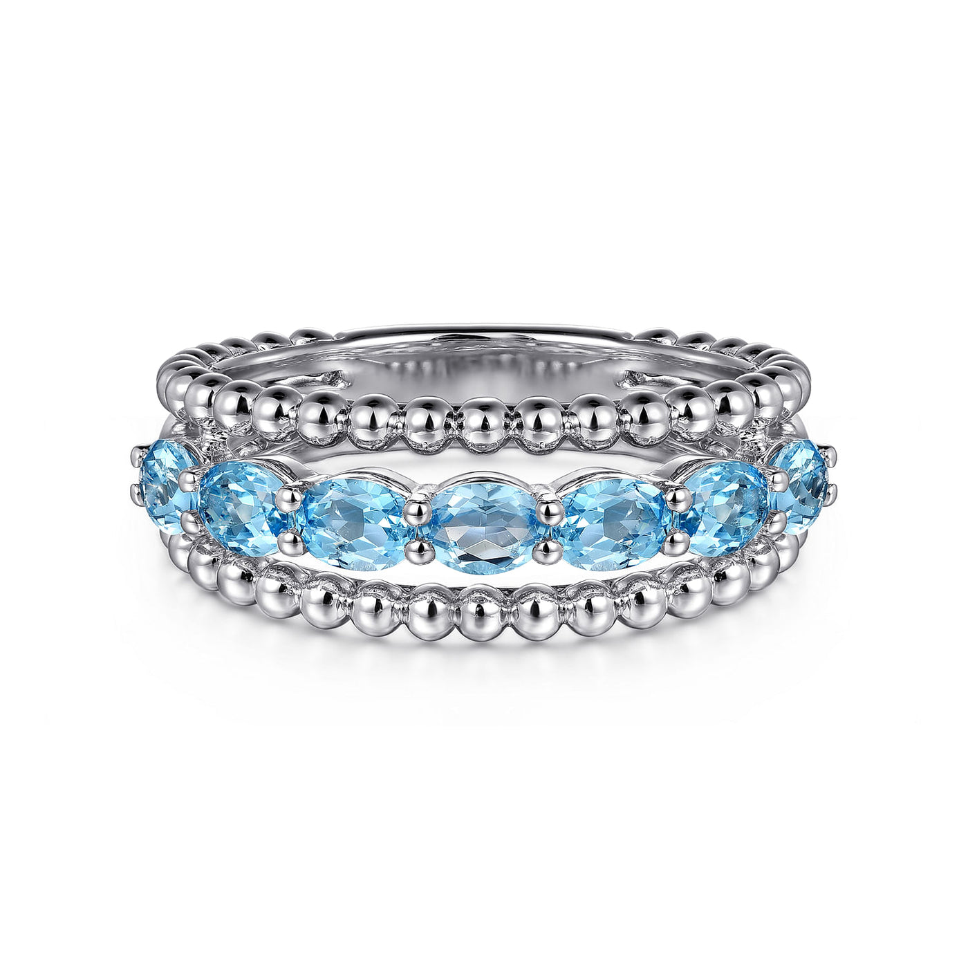 Sterling Silver Blue Topaz Stackable Ring