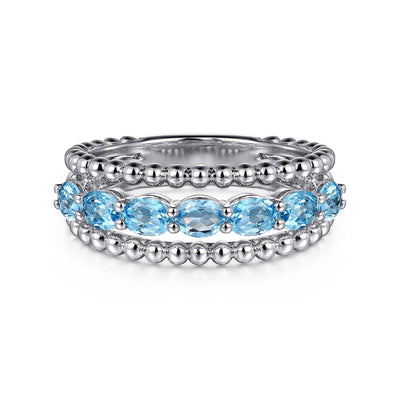 Sterling Silver Blue Topaz Stackable Ring