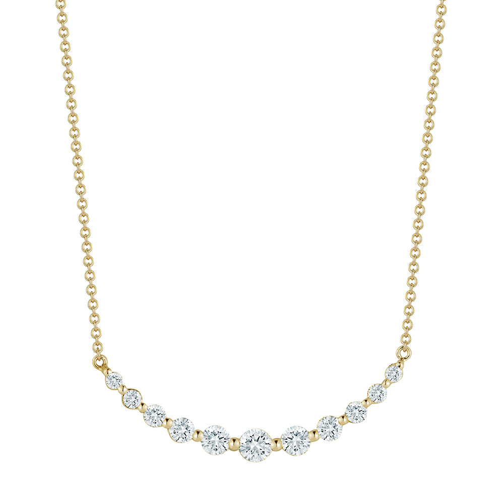 14K Yellow Gold Natural Diamond Necklace
