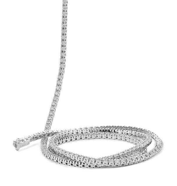 14K White Natural Diamond 18 inch Necklace