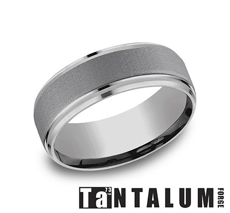 Tantalum Gray 8 mm Polished & Satin Wedding Band Size 10