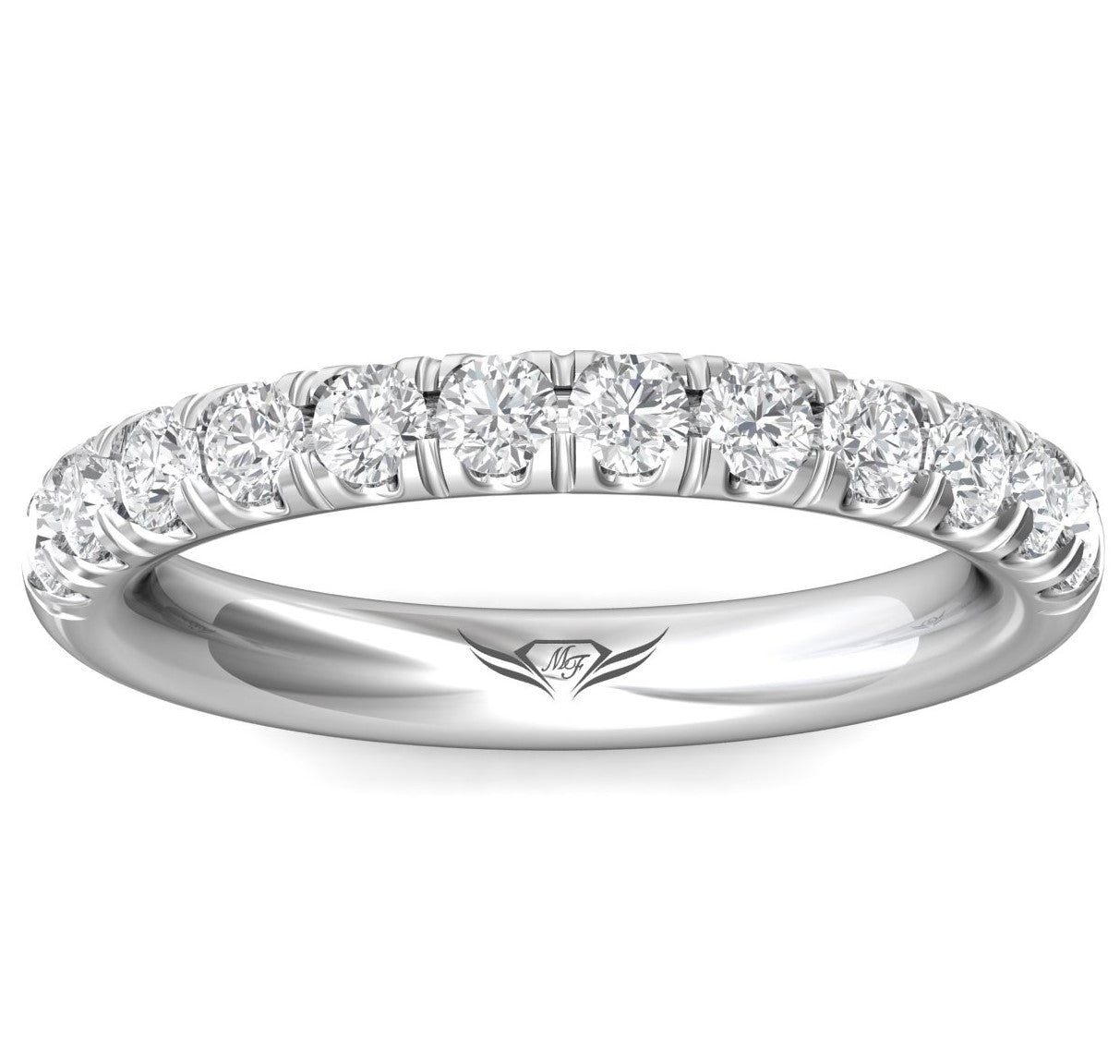 14K White 0.81 ctw. Natural Diamond Wedding Ring