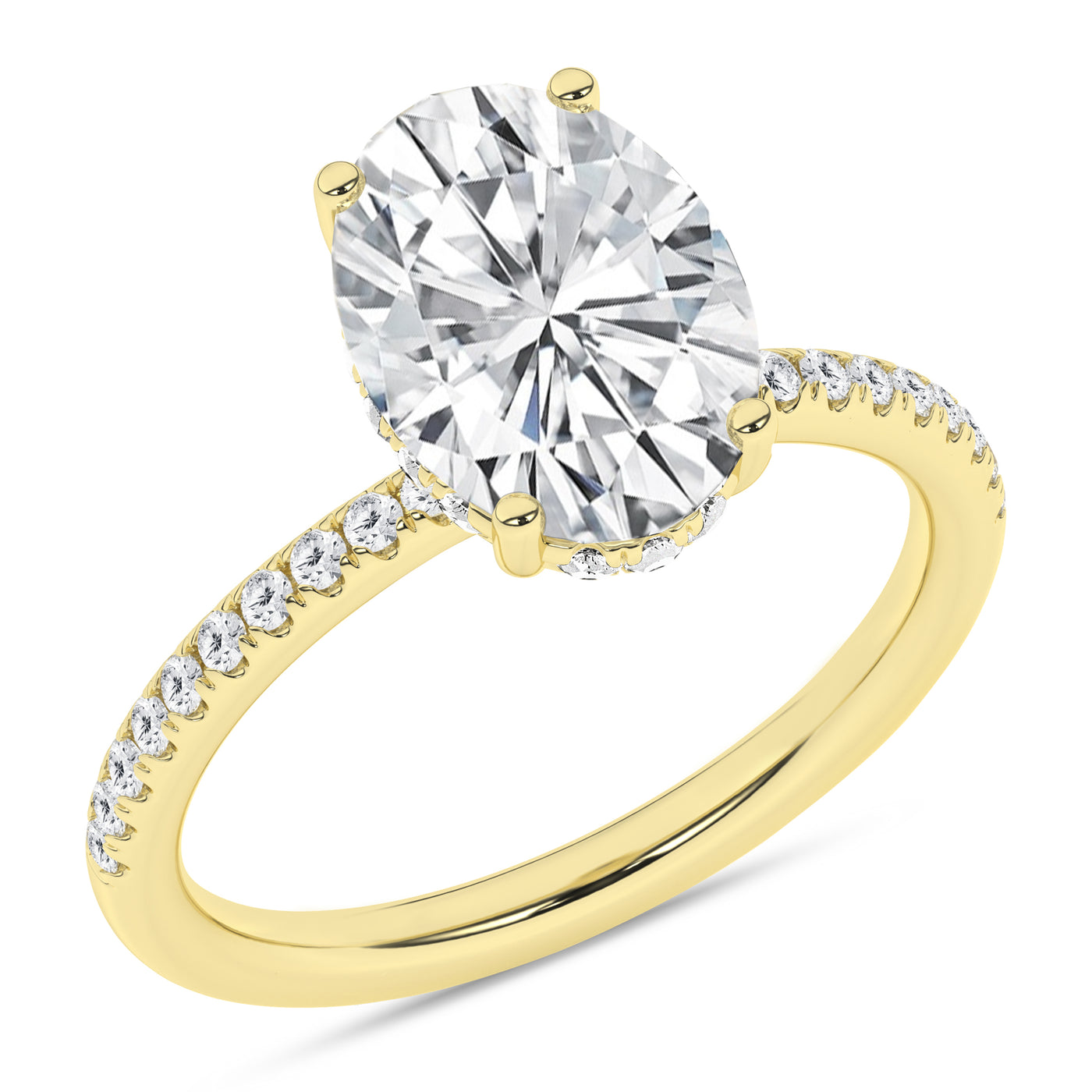 14K Yellow Oval Lab Grown Diamond Solitaire Engagement Ring