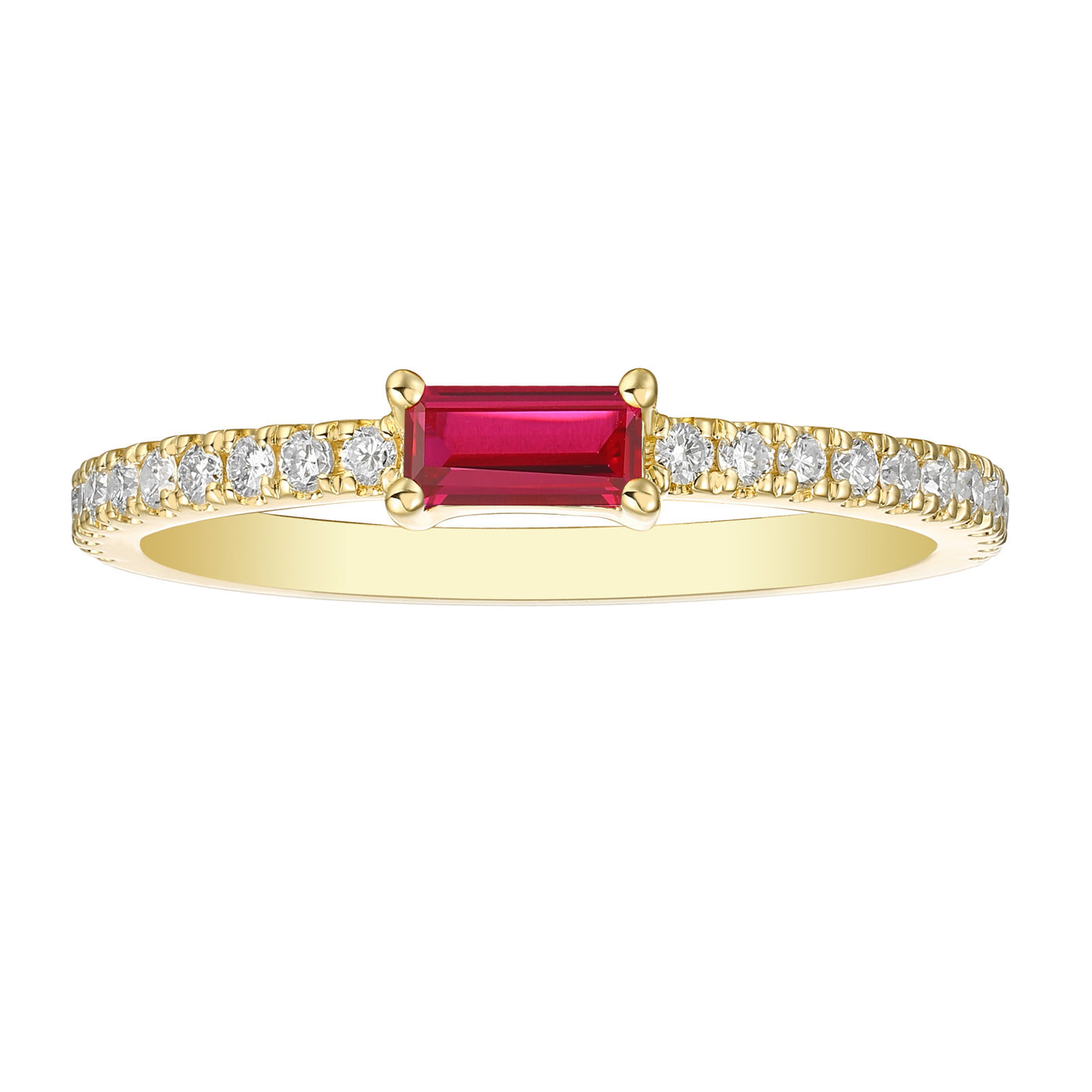 14K Yellow Fashion Lab Grown Diamond Ring Size 7