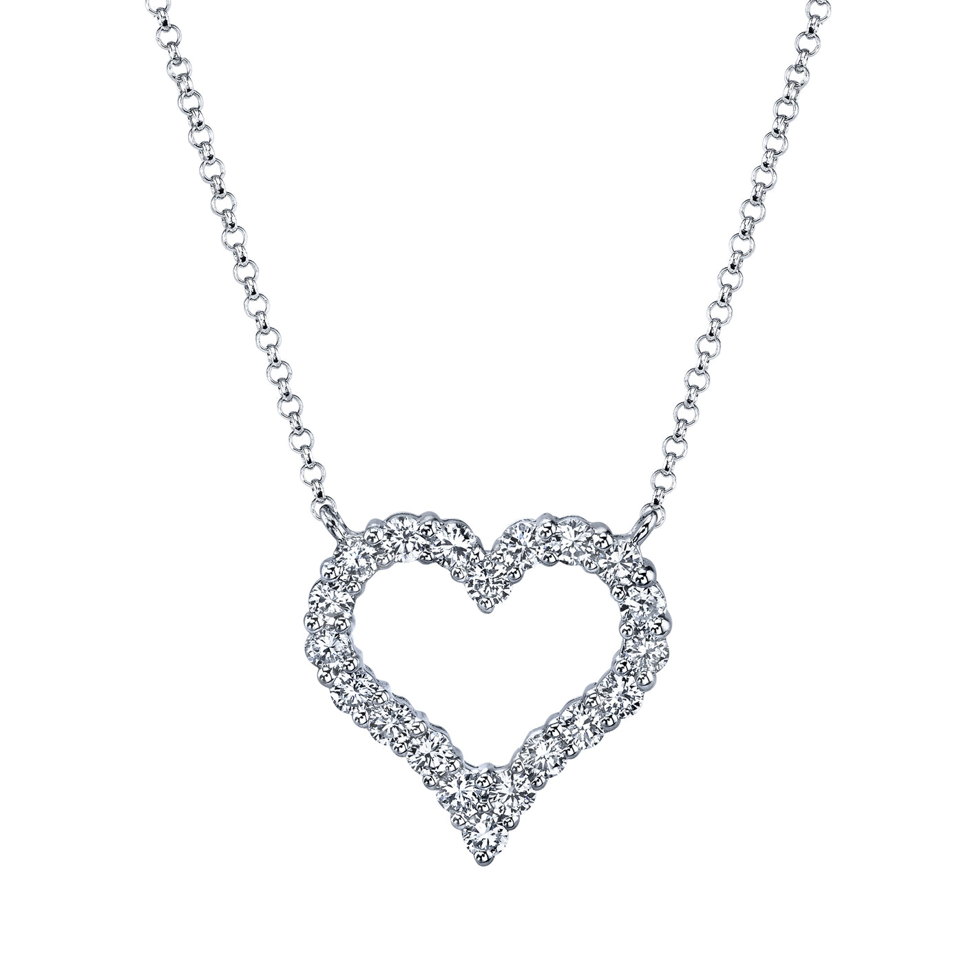 18K White Natural Diamond 17 inch Necklace