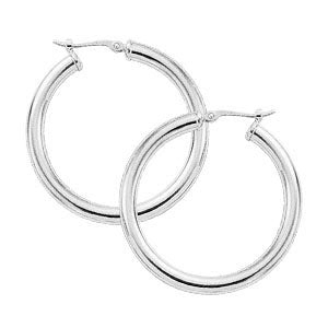 Sterling Silver Hoop Earrings 30 mm