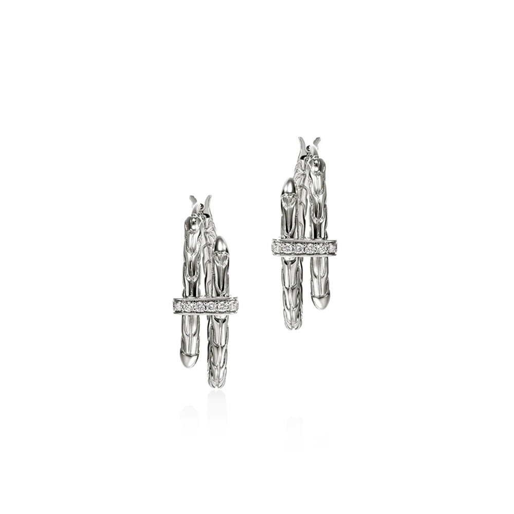 Sterling Silver Natural Diamond Spear Collection Earrings