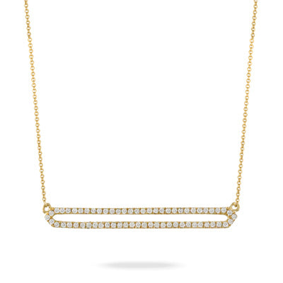14K Yellow Natural Diamond 17 inch Necklace