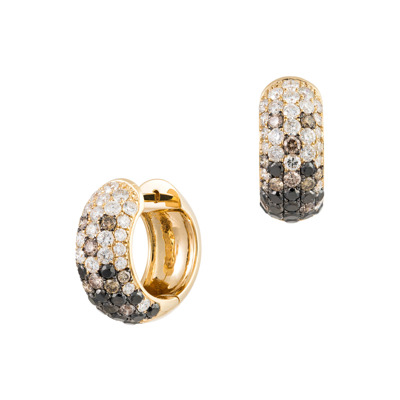 18K Rose Natural Diamond Hoop Earrings