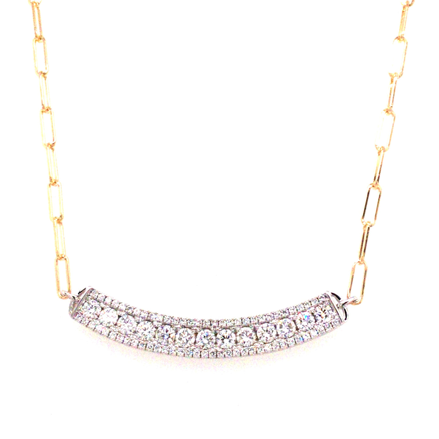 14K Yellow & White Natural Diamond 18 inch Necklace