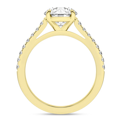 14K Yellow Round Brilliant Cut Lab Grown Diamond Solitaire Engagement Ring