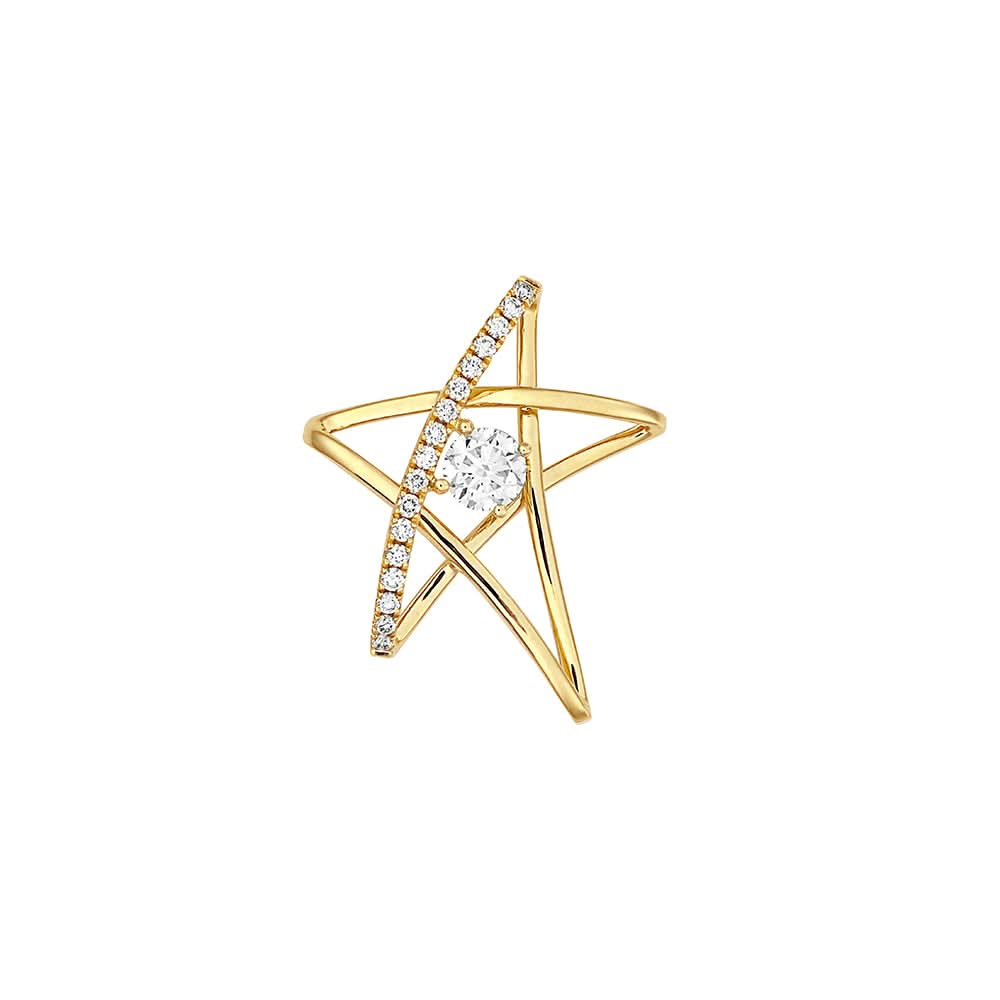 14K Yellow Lab Grown Diamond Star Pendant