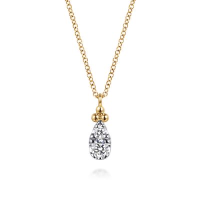 14K Yellow Natural Diamond 17.5 inch Necklace