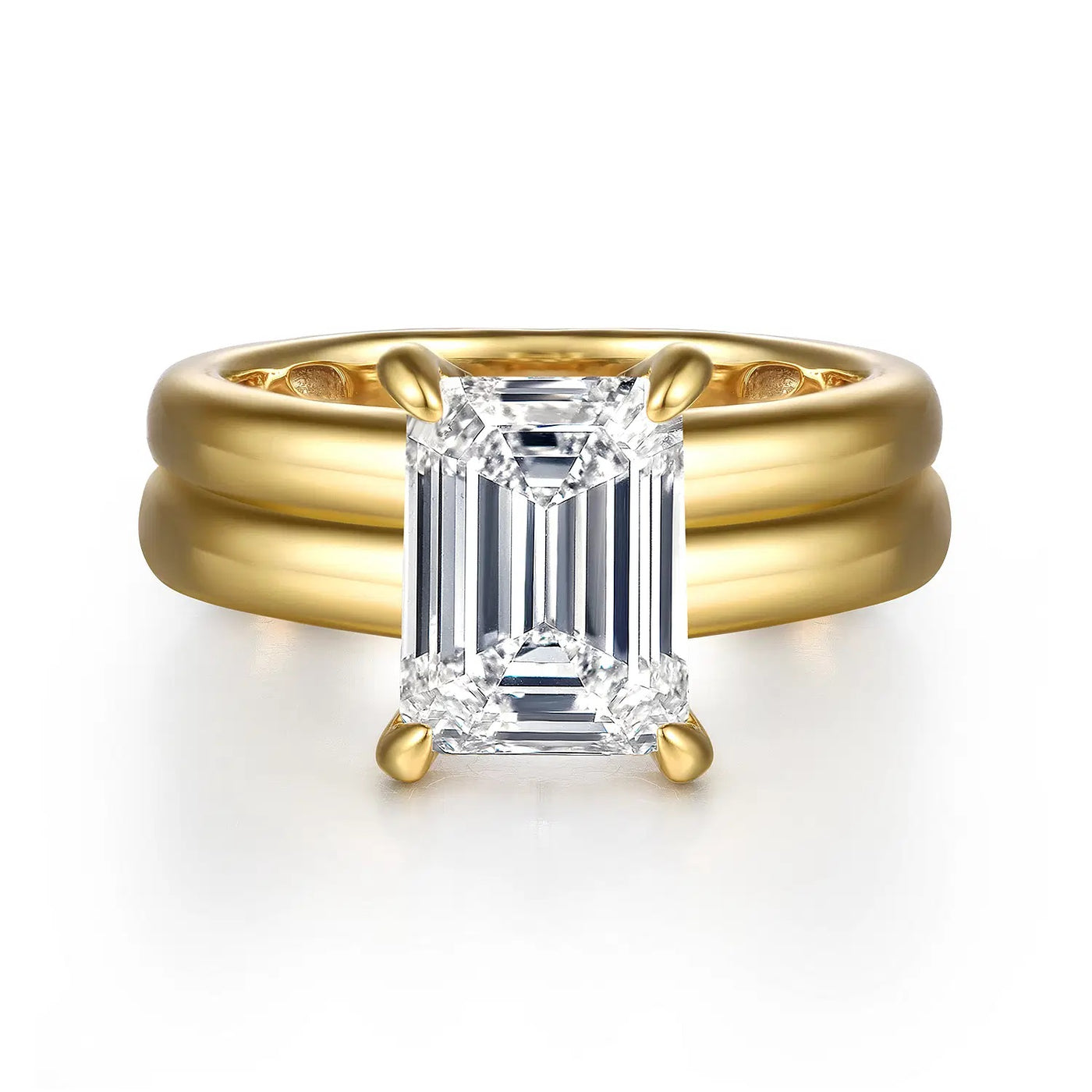 14K Yellow Natural Diamond Semi-Mount Ring that accomodates a 9.00 mm Center