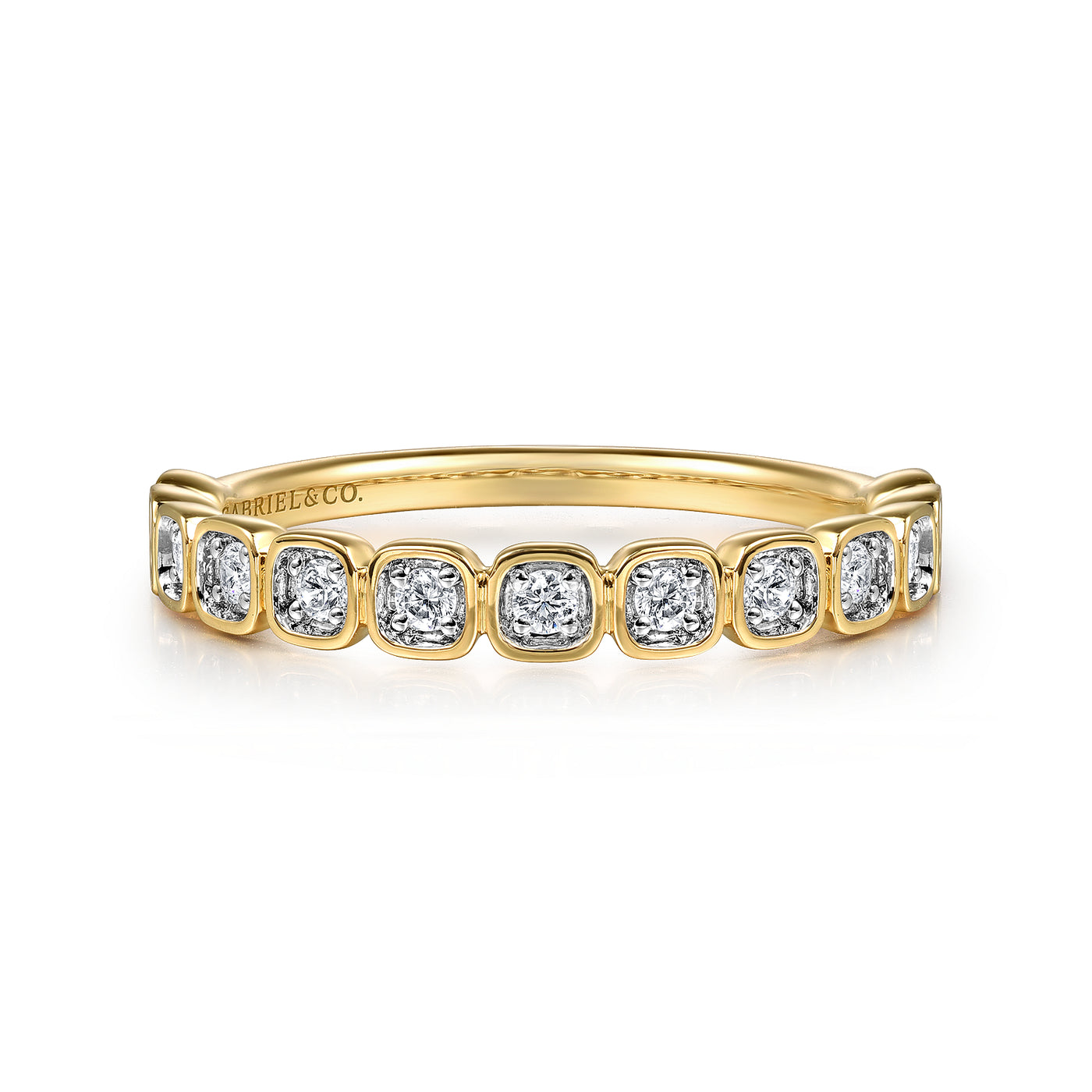 14K Yellow Stackable Natural Diamond Ring Size 6.5