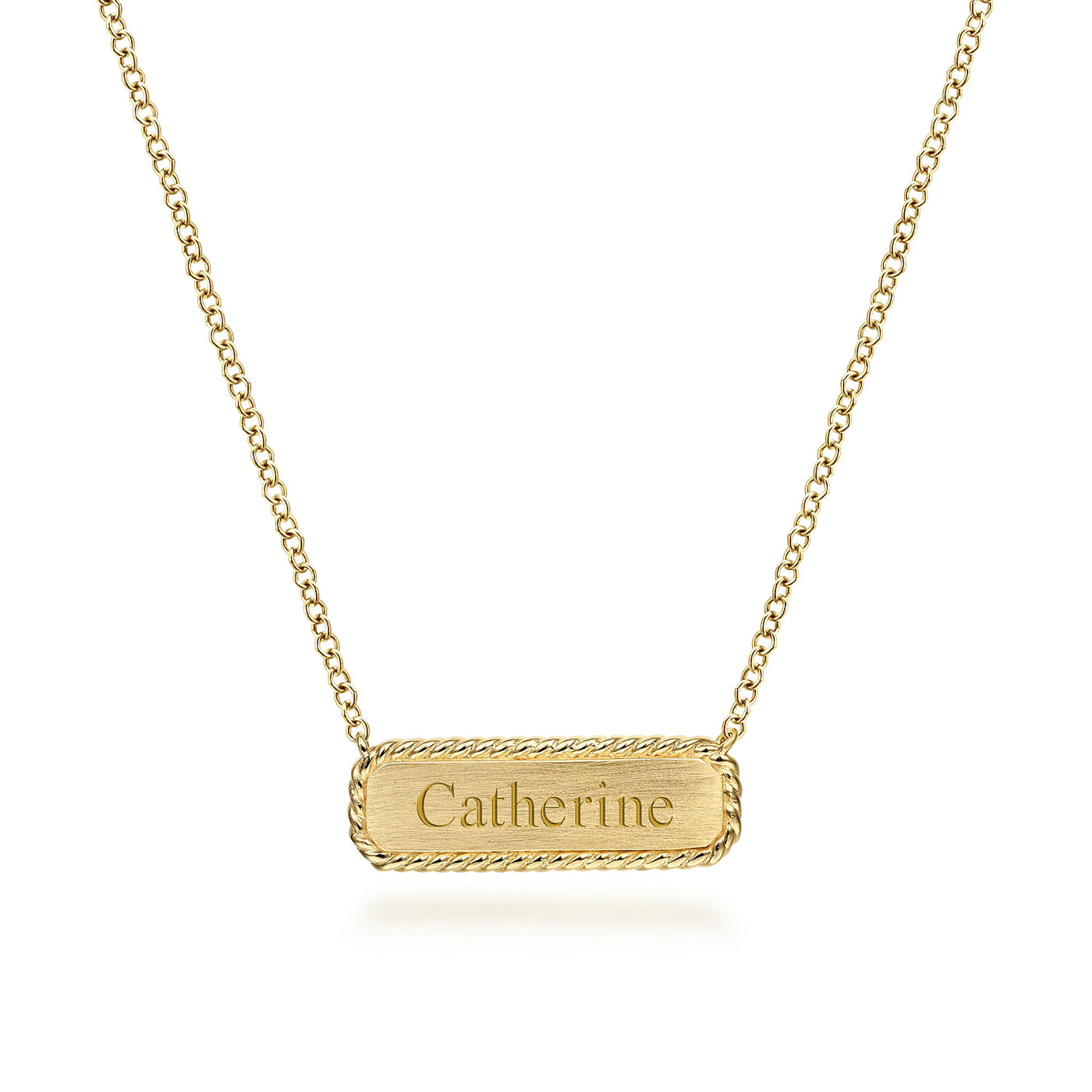 14K Yellow Gold ID Pendant Necklace