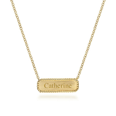 14K Yellow Gold ID Pendant Necklace