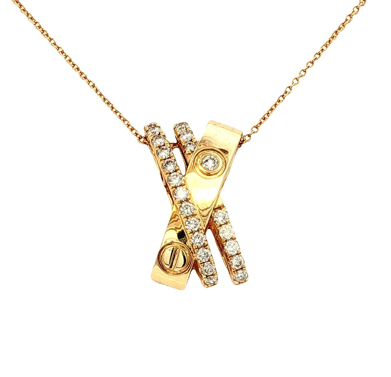 14K Yellow Gold Natural Diamond Necklace