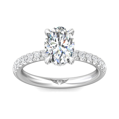 Platinum Oval Natural Diamond Solitaire Engagement Ring