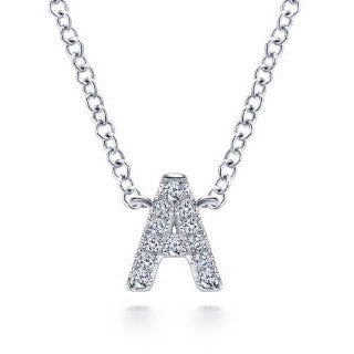 14K White Natural Diamond 17.5 inch Necklace