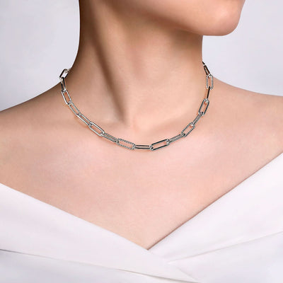 Sterling Silver Oval Link Necklace 16 inch