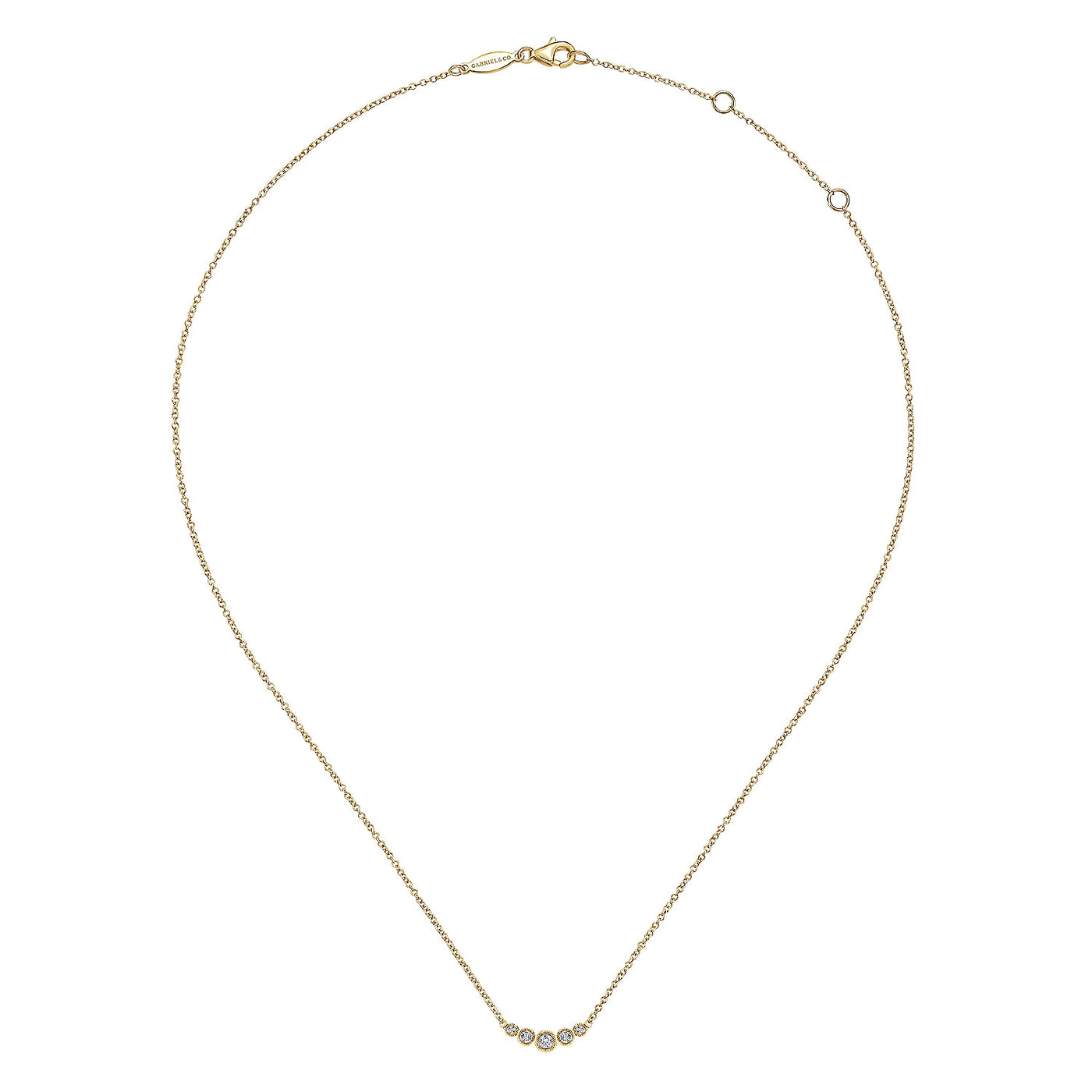 14K Yellow Natural Diamond 17.5 inch Necklace