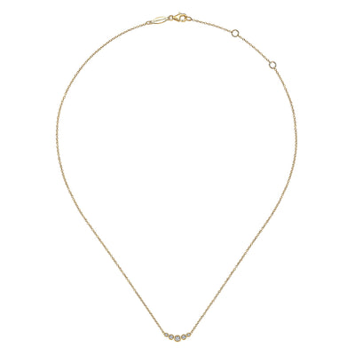 14K Yellow Natural Diamond 17.5 inch Necklace