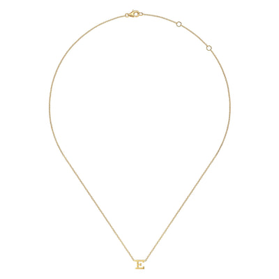14K Yellow Letter "E" Necklace 17.5 inch
