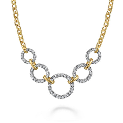 14K Yellow & White Natural Diamond 17 inch Necklace