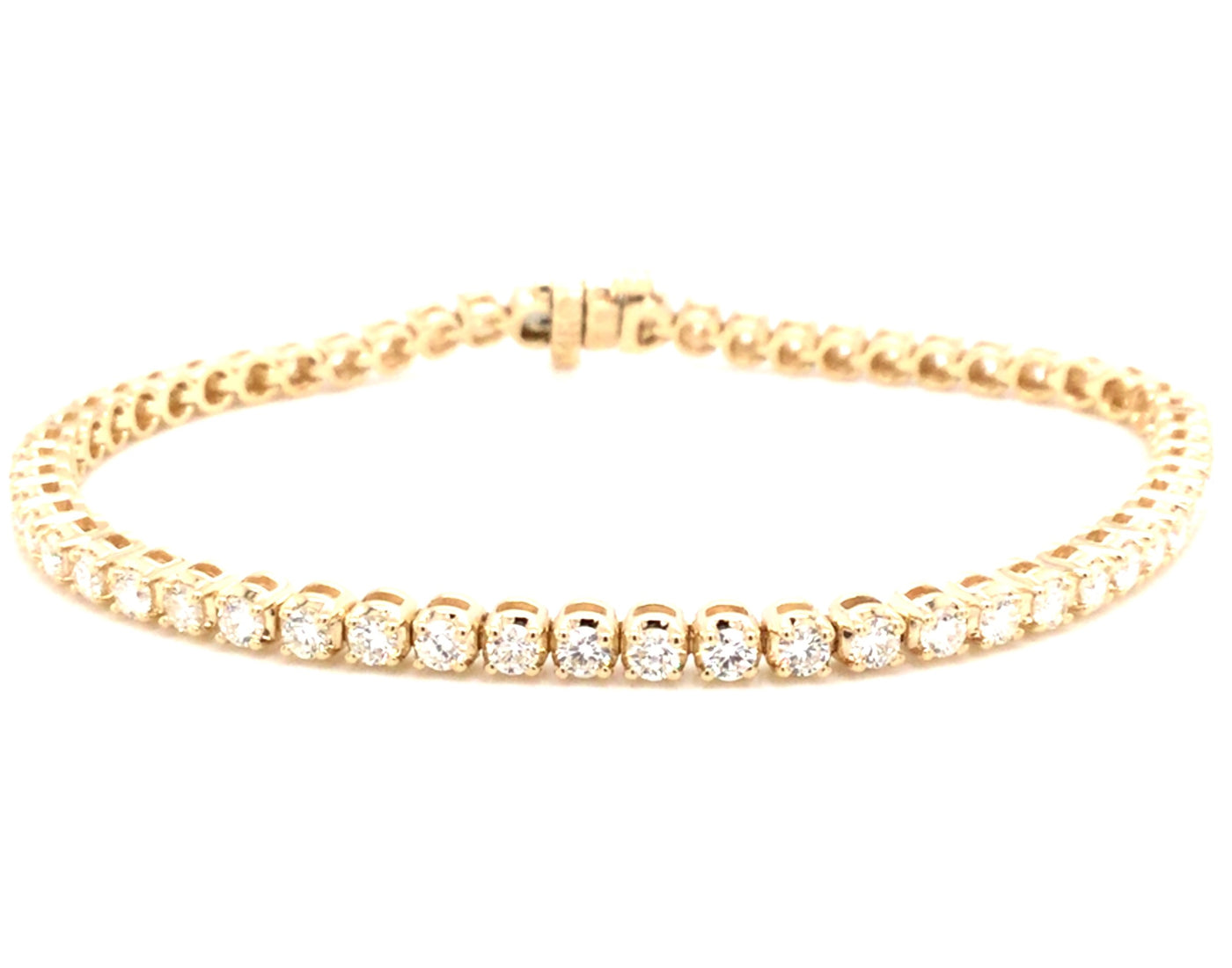 14K Yellow Natural Diamond Tennis Bracelet