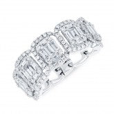 18K White Flexible Natural Diamond Ring Size 6.5