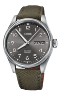 44.00 mm / Grey / Leather Strap