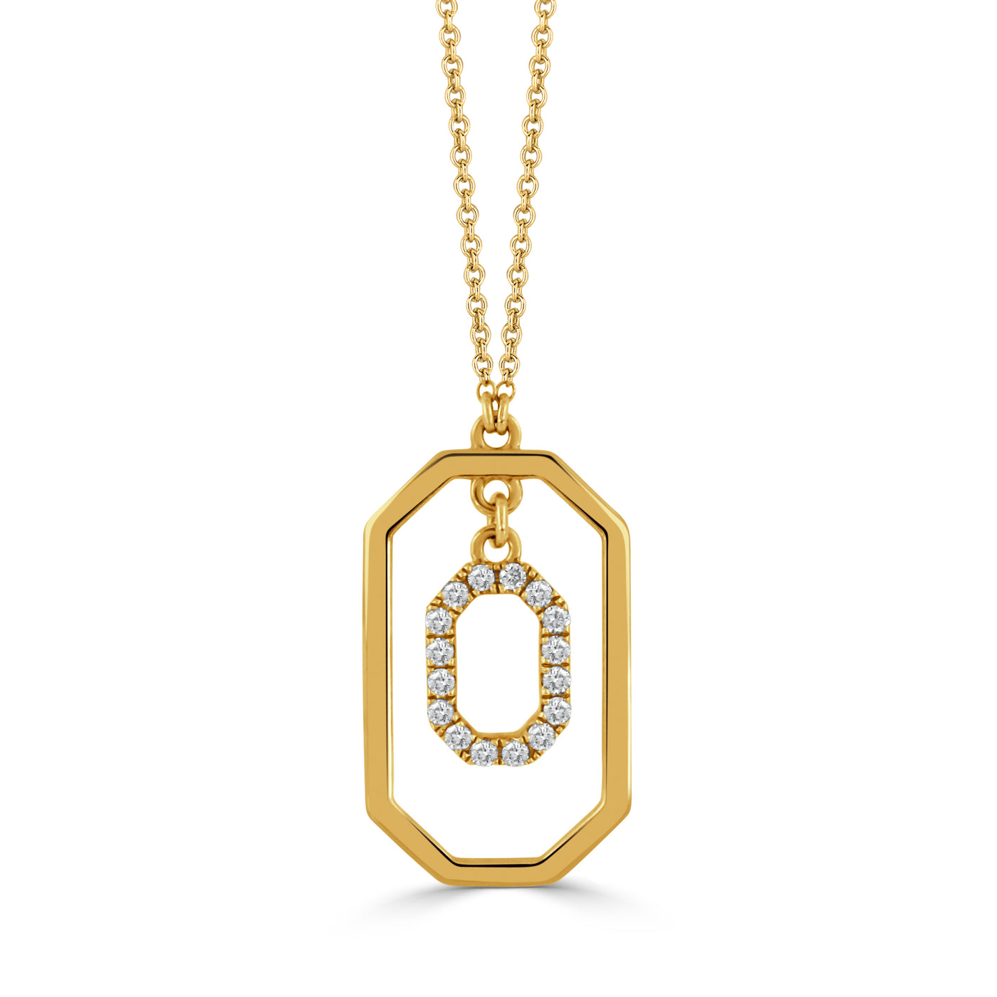 18K Yellow Natural Diamond 18 inch Necklace