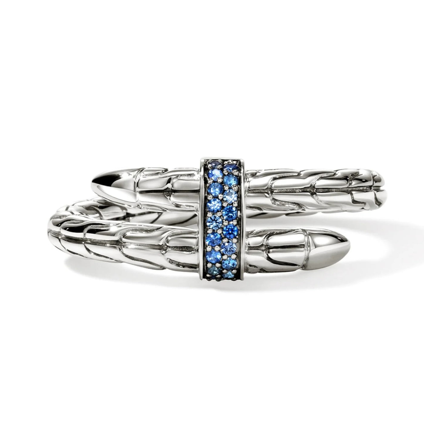 Sterling Silver Spear Blue Sapphire Ring