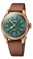 40.00 mm / Green / Leather Strap