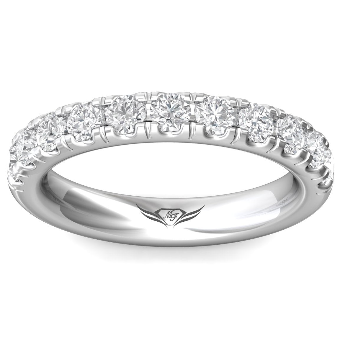 14K White 1.01 ctw. Natural Diamond Wedding Ring