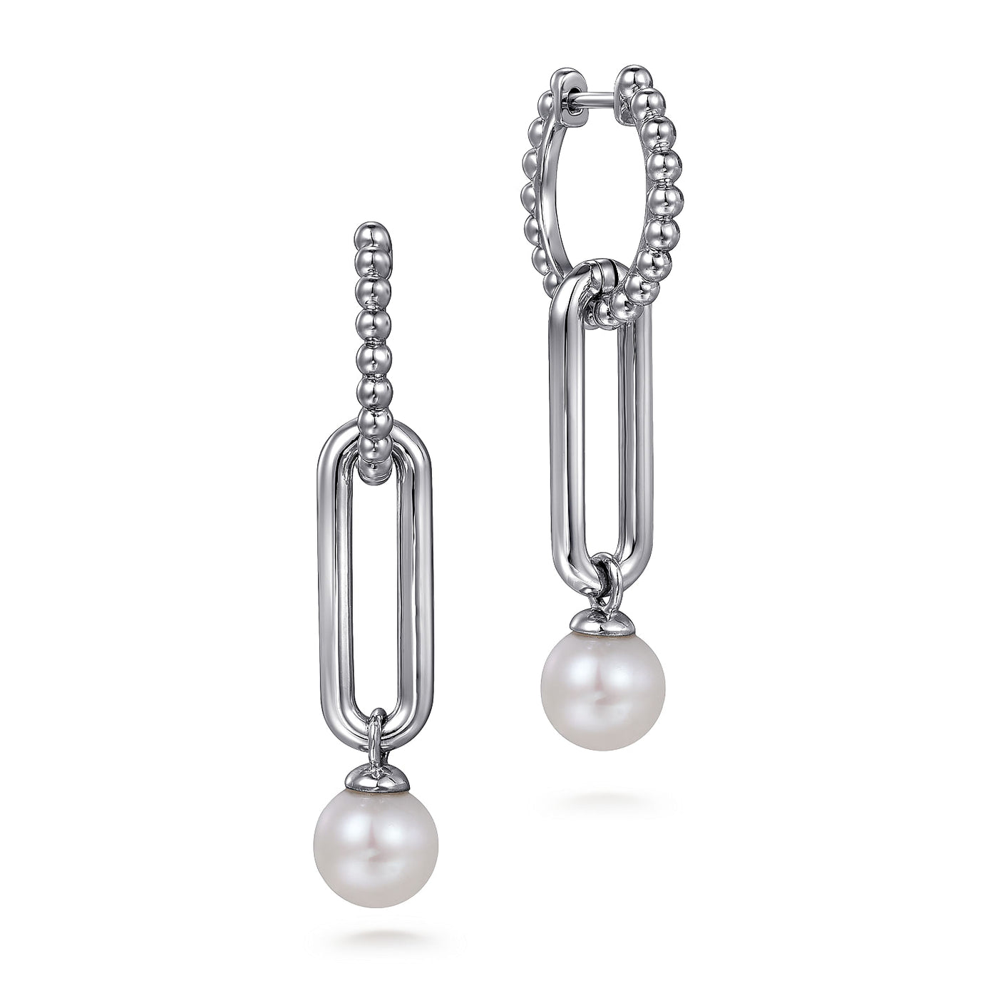 Sterling Silver 7 mm Fresh Water Pearl Drop Earrings