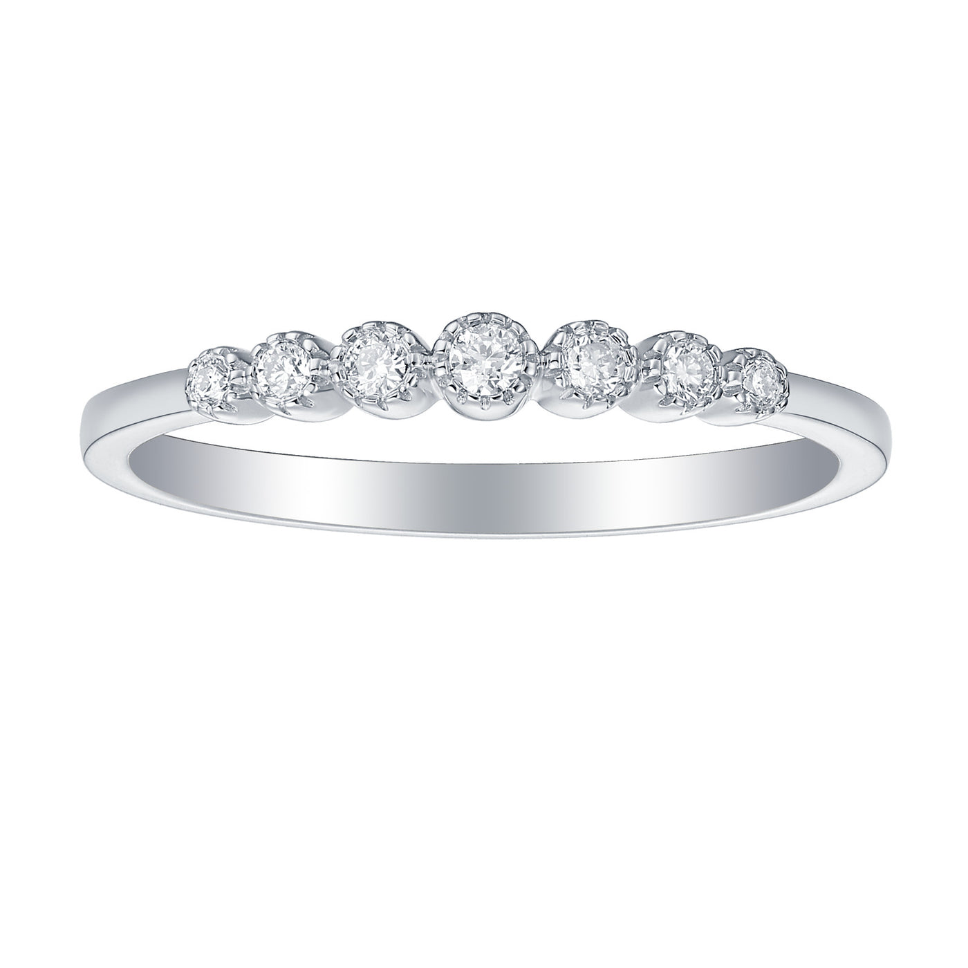 14K White Fashion Lab Grown Diamond Ring Size 7