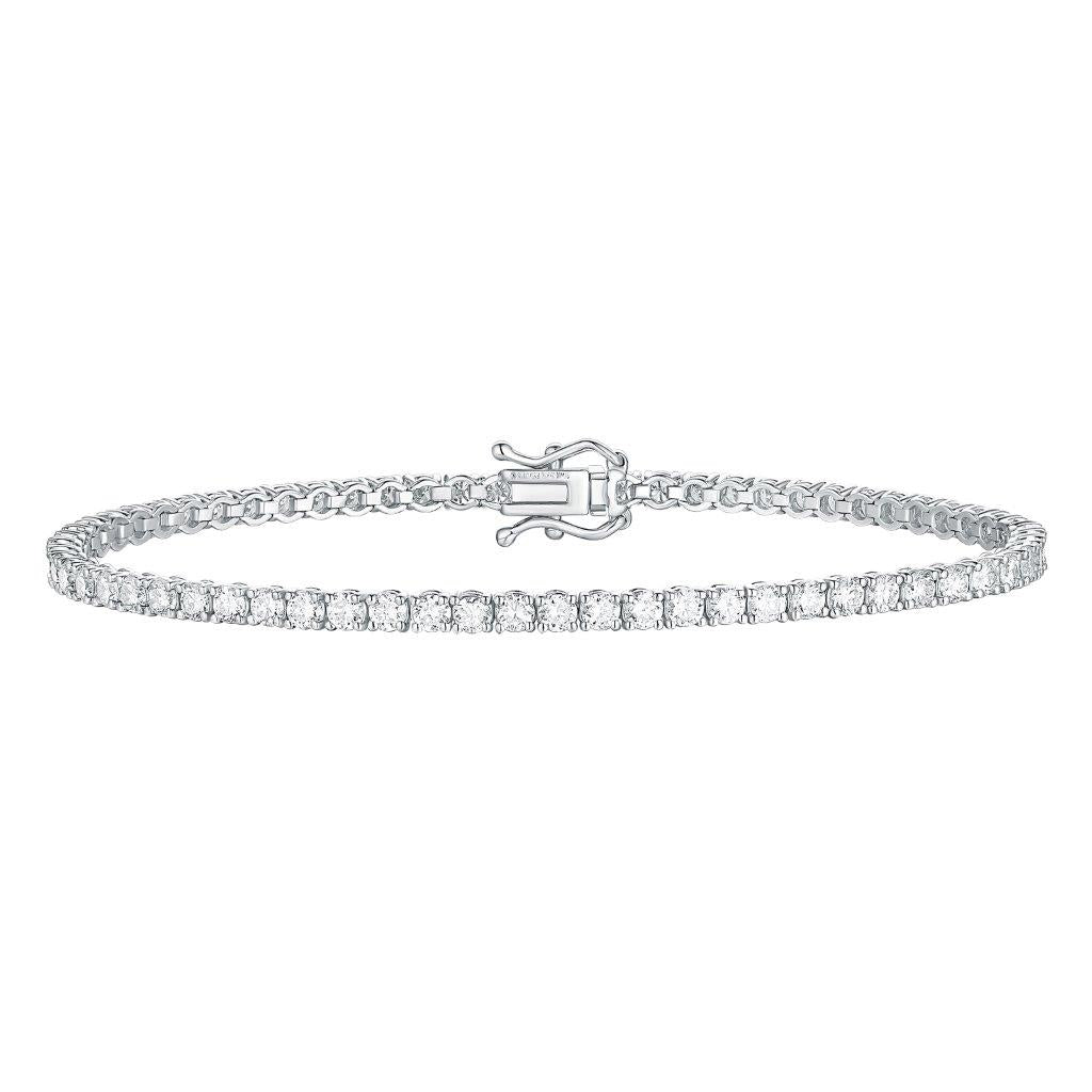 14K White Lab Grown Diamond Tennis Bracelet