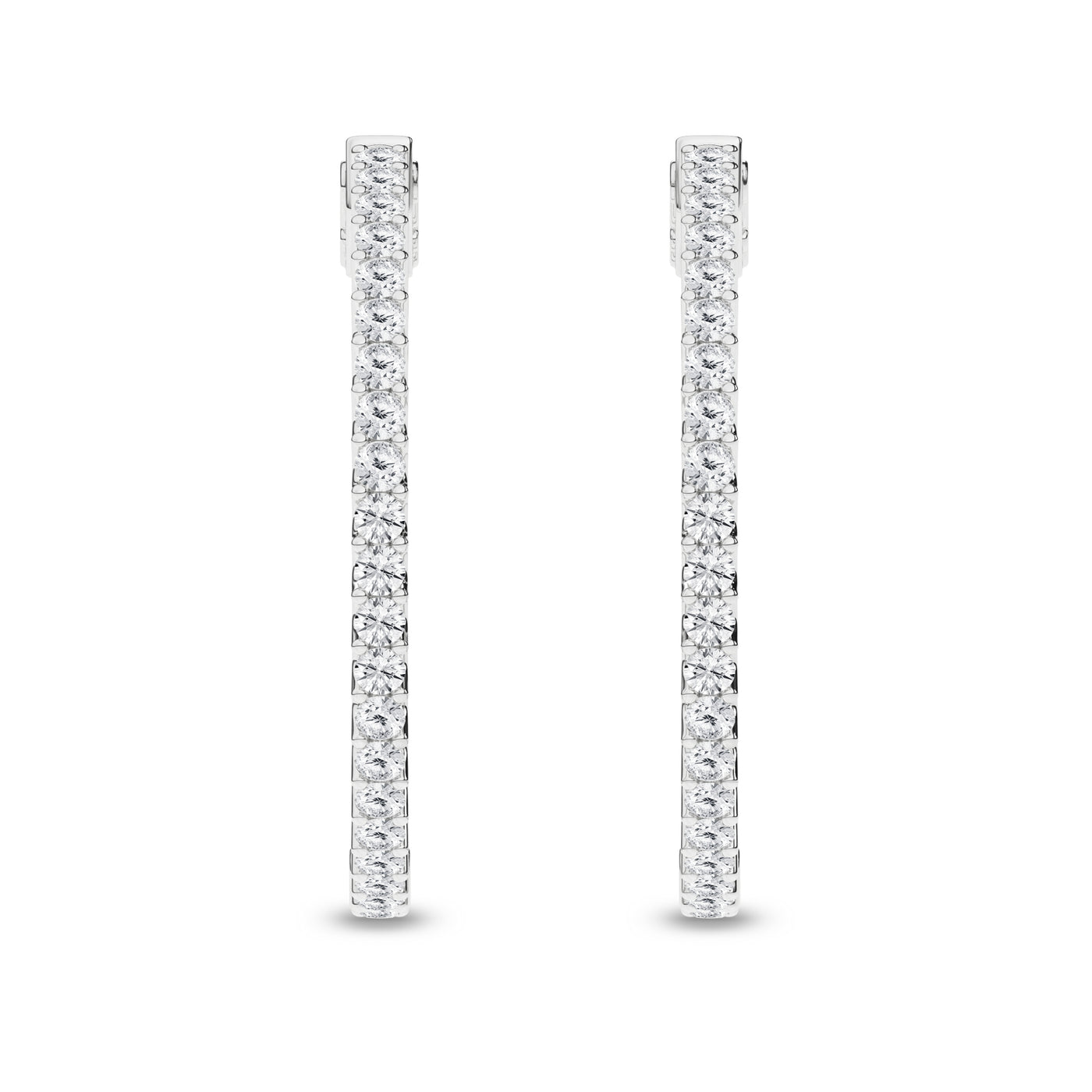 14K White Lab Grown Diamond Hoop Earrings