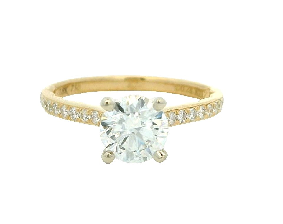 18K Yellow & White Natural Diamond Semi-Mount Ring