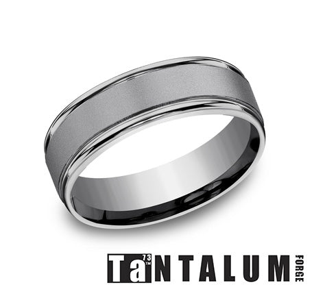 Tantalum Gray 7 mm Polished & Satin Wedding Band Size 10