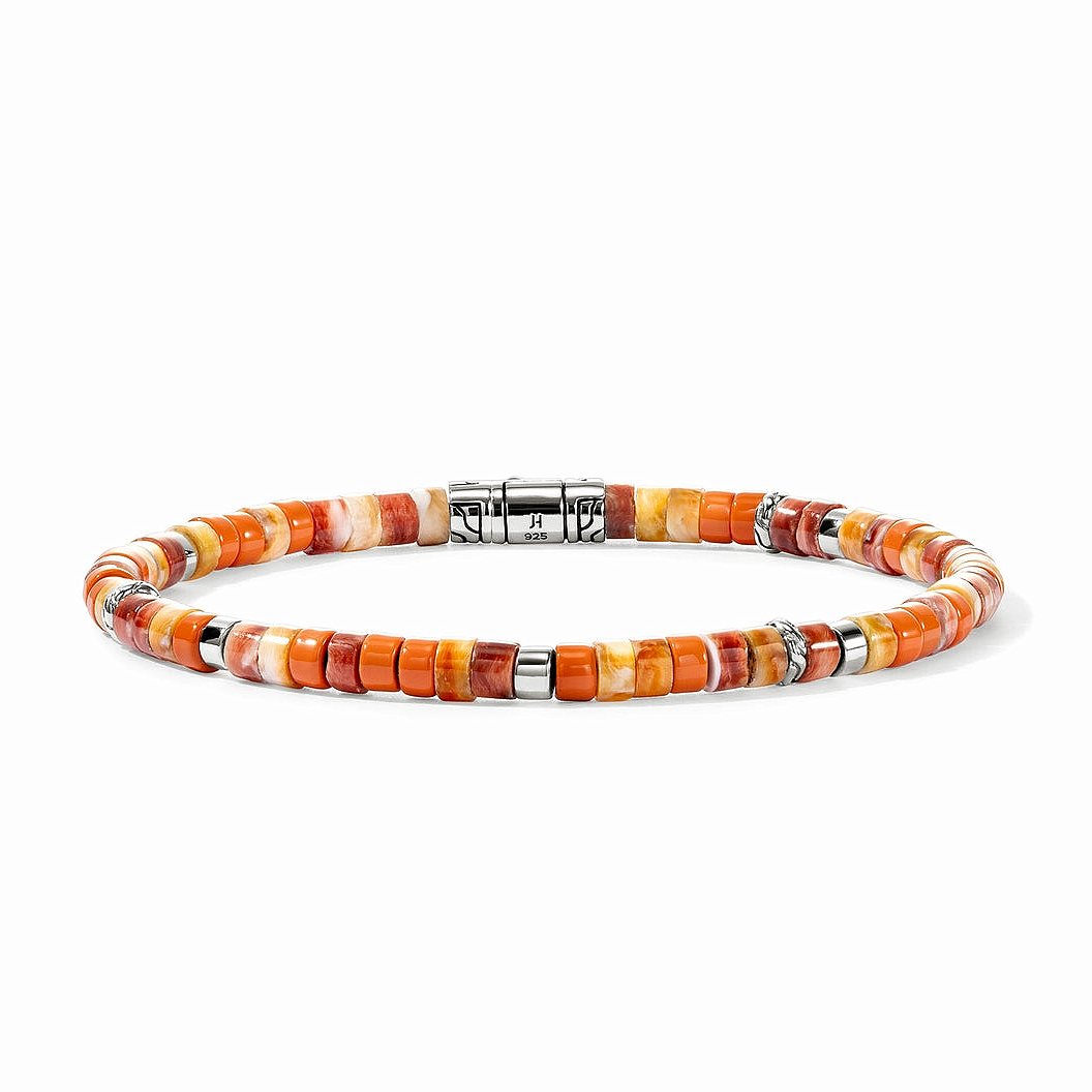 Sterling Silver Orange Bead Bracelet