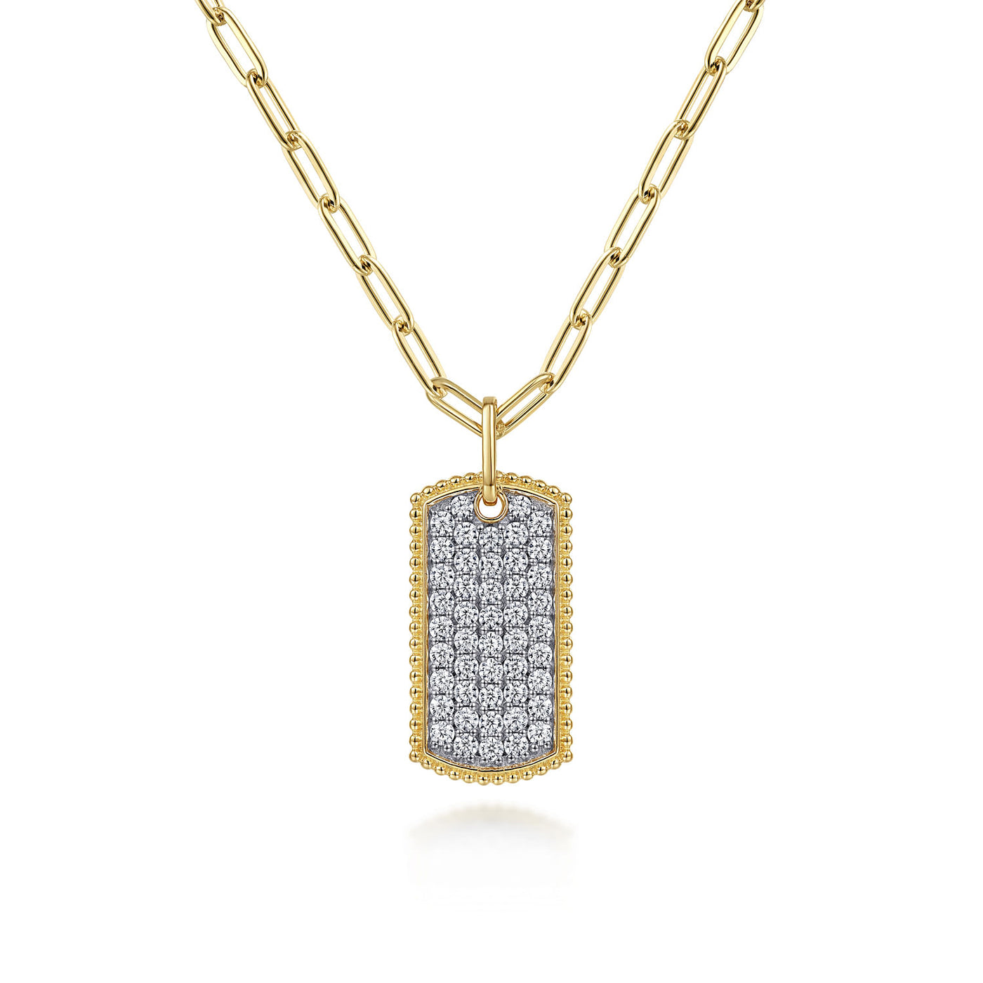 14K Yellow Natural Diamond 18 inch Necklace