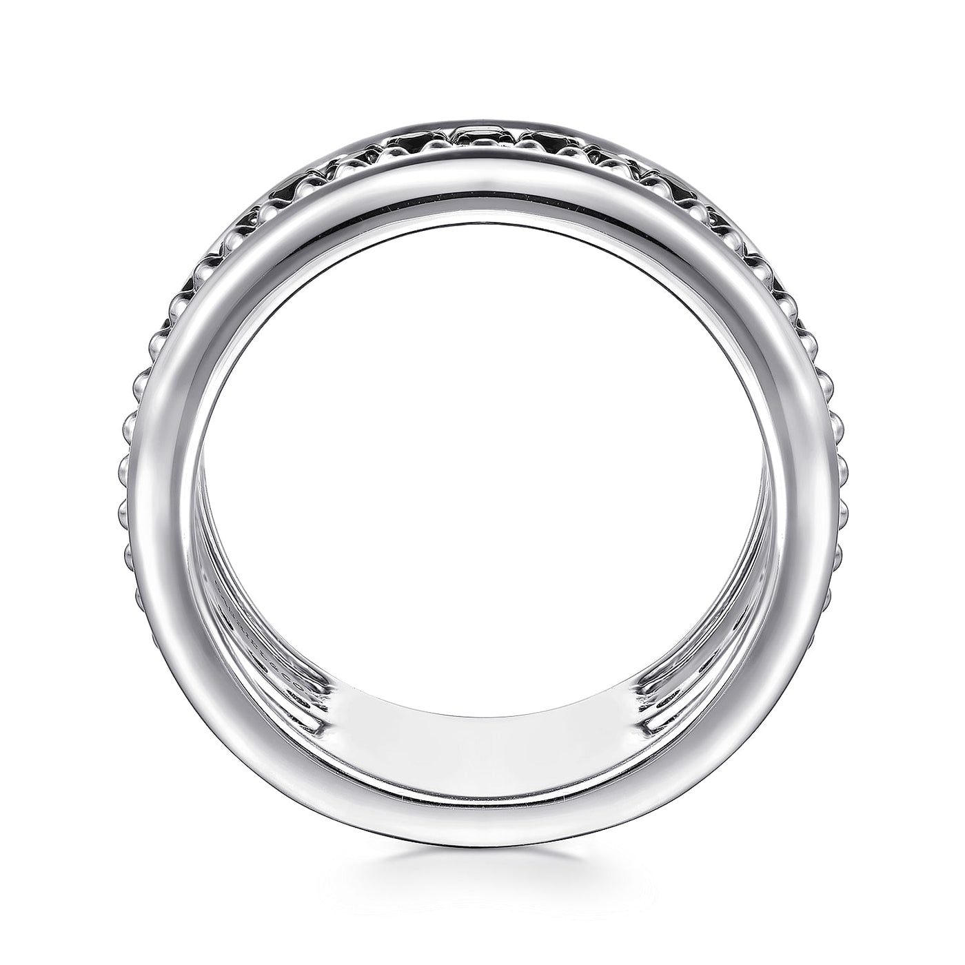 Sterling Silver Black Spinel Multi-Row Ring