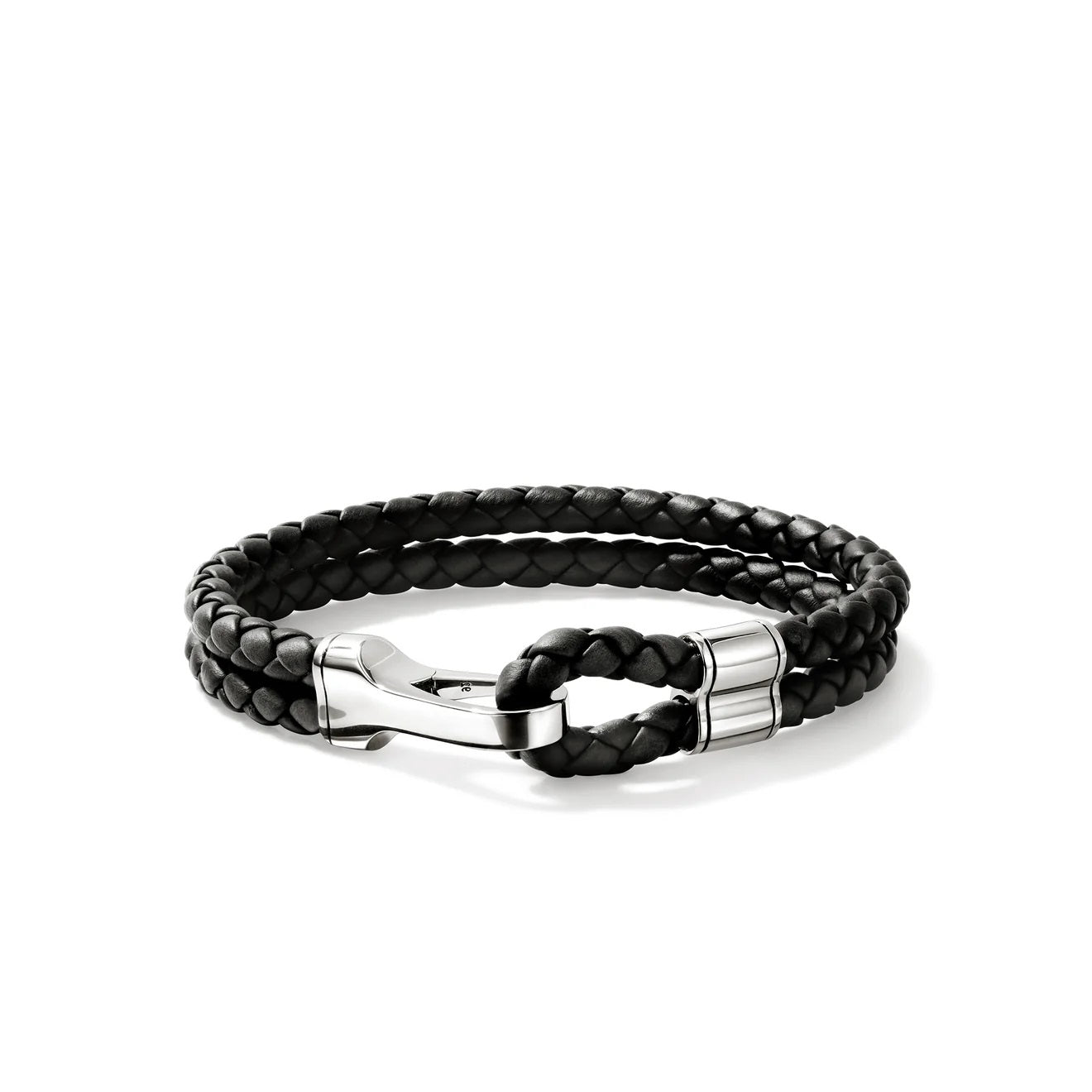Sterling Silver Black Leaather 8 inch Bracelet