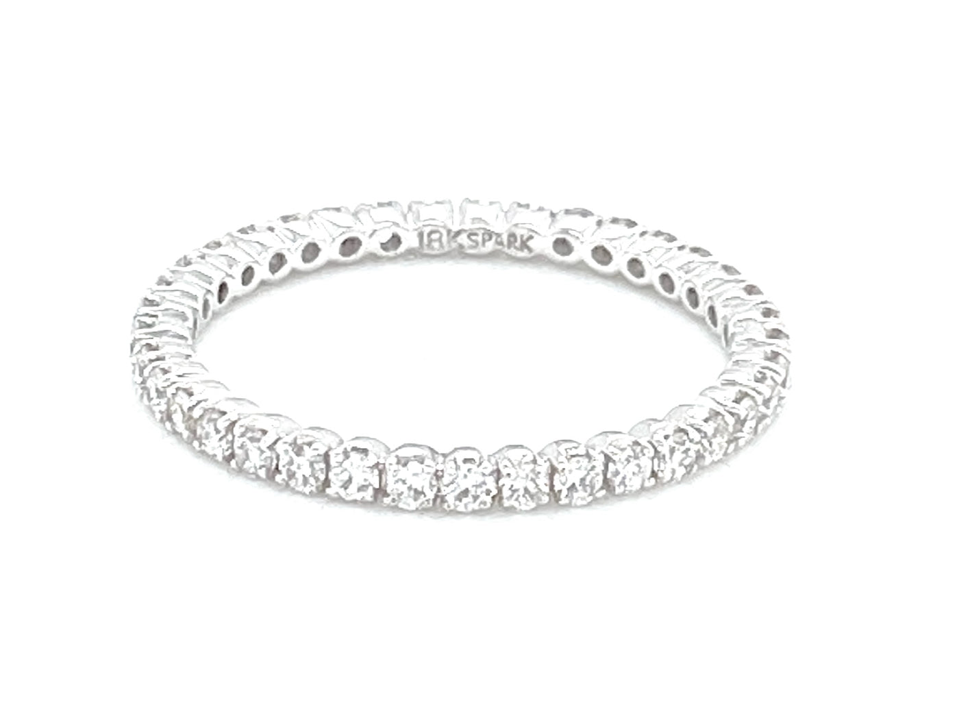 18K White Natural Diamond Eternity Ring